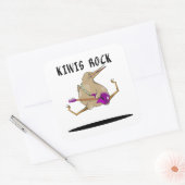 Kiwi Bass Guitar Vierkante Sticker (Envelop)