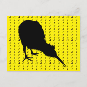 Kiwi Bird & Aotearoa (schrift) Nieuw-Zeeland Briefkaart
