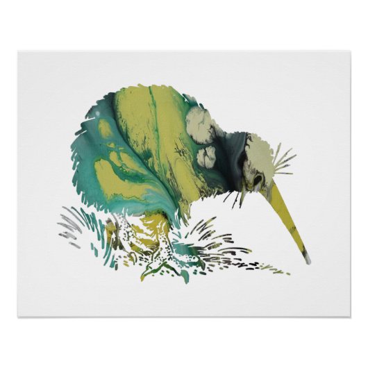 Kiwi Bird Art Poster (Voorkant)