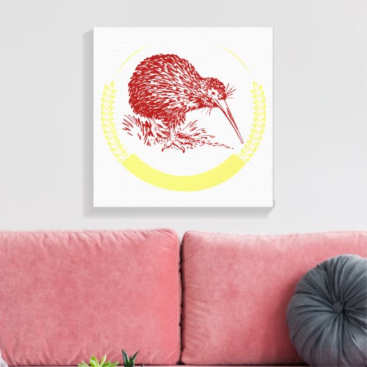Kiwi Bird Canvas Afdruk (Insitu (Woonkamer))