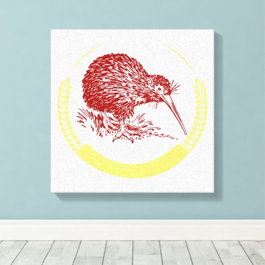 Kiwi Bird Canvas Afdruk (Insitu (Houten vloer))