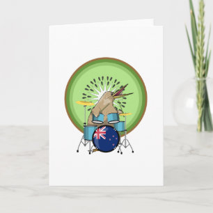 Kiwi Bird Drummer Kaart