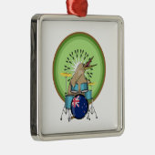 Kiwi Bird Drummer Metalen Ornament (Rechts)