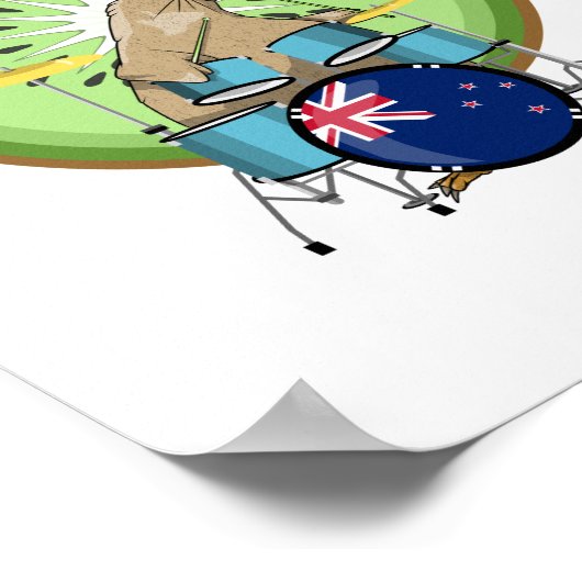 Kiwi Bird Drummer Poster (Hoek)