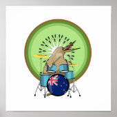 Kiwi Bird Drummer Poster (Voorkant)