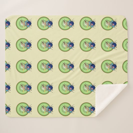 Kiwi Bird Drummer Sherpa Deken (Voorkant (horizontaal))