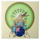 Kiwi Bird Drummer Tegeltje (Voorkant)
