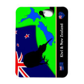 Kiwi Bird, Flag & Map of New Zealand/art Magneet (Verticaal)