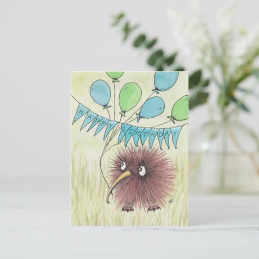Kiwi Bird Happy Birthday Briefkaart (Staand voorkant)