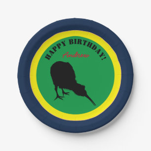 Kiwi Bird & Happy Birthday, Nieuw-Zeelandse partij Papieren Bordje
