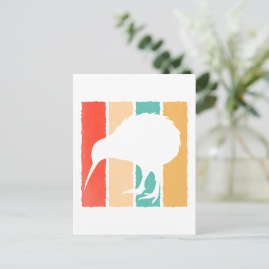 Kiwi Bird Lover Retro Style Kiwi Bird Briefkaart (Staand voorkant)