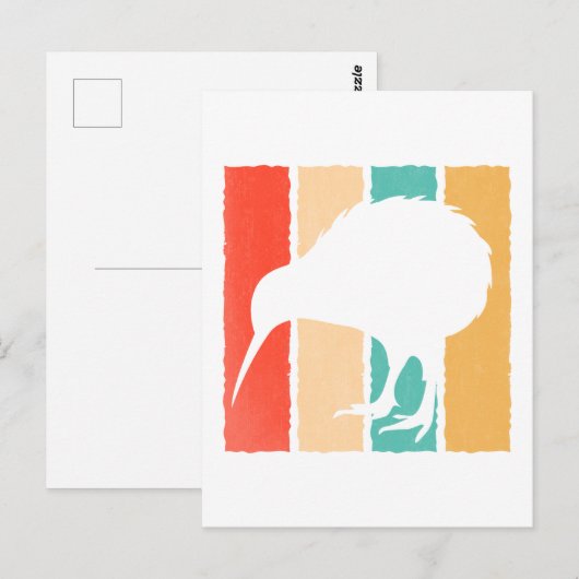  Kiwi Bird Lover Retro Style Kiwi Bird Briefkaart (Voorkant / Achterkant)