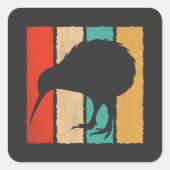 Kiwi Bird Lover Retro Style Kiwi Bird Vierkante Sticker (Voorkant)