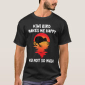 Kiwi Bird maakt me Happy Sunset New Zealand Kiwi B T-shirt (Voorkant)