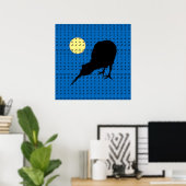 Kiwi Bird, Moon & New Zealand text/Bro Posters (Thuiskantoor)