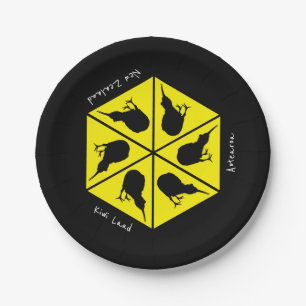 Kiwi Bird & New Zealand/Aotearoa Islands (pizza) Papieren Bordje