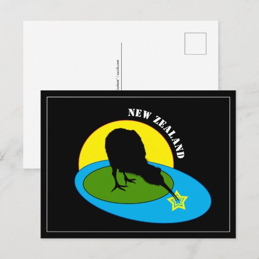 Kiwi Bird, New Zealand Art, travel / holiday Briefkaart (Voorkant / Achterkant)