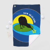 Kiwi Bird & New Zealand/Bro Golf Towels Golfhanddoek (Insitu)