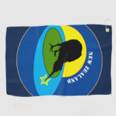 Kiwi Bird & New Zealand/Bro Golf Towels Golfhanddoek (Horizontaal)