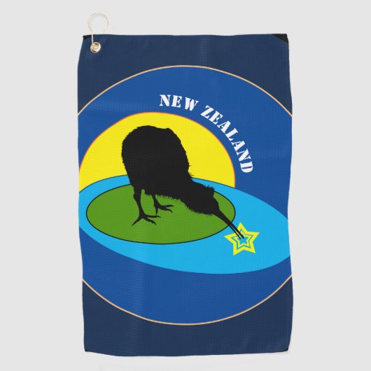 Kiwi Bird & New Zealand/Bro Golf Towels Golfhanddoek (Voorkant)