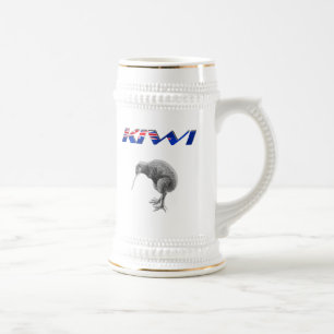 Kiwi Bird New Zealand flag logo giften Bierpul