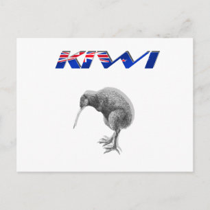 Kiwi Bird New Zealand flag logo giften Briefkaart