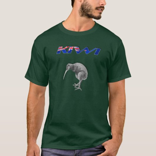 Kiwi Bird New Zealand flag logo giften T-shirt (Voorkant)
