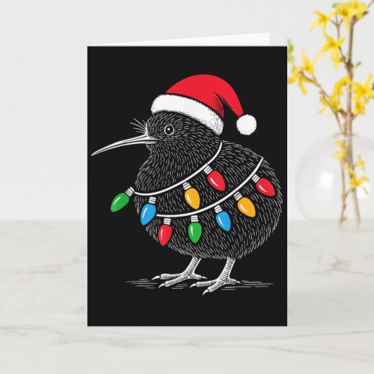 Kiwi Bird New Zealand Holiday Christmas  Kaart (Gele Bloem)