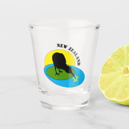 Kiwi Bird & New Zealand party / drink Shot Glas
