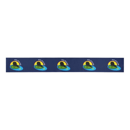 Kiwi Bird & New Zealand Wrapping / blue Grosgrain Lint (Voorkant)