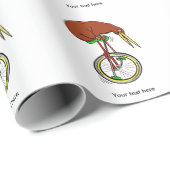 Kiwi Bird on a Unicycle Funny Cartoon Cadeaupapier (Rol Hoek)