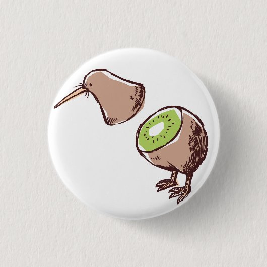 Kiwi bird ronde button 3,2 cm (Voorkant)