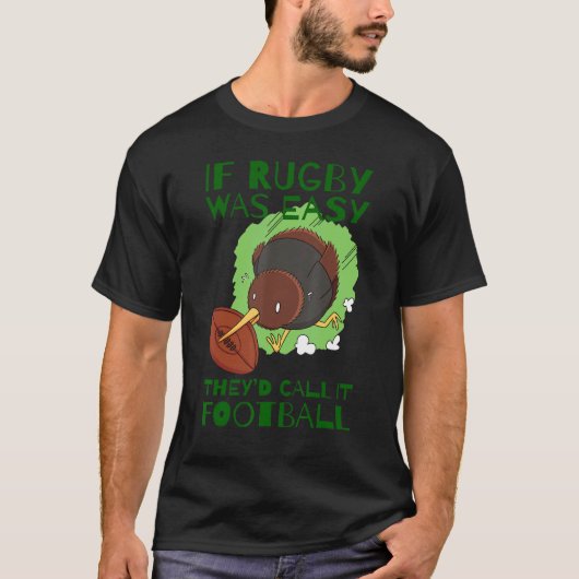 Kiwi Bird Rugby Player Animal T-shirt (Voorkant)