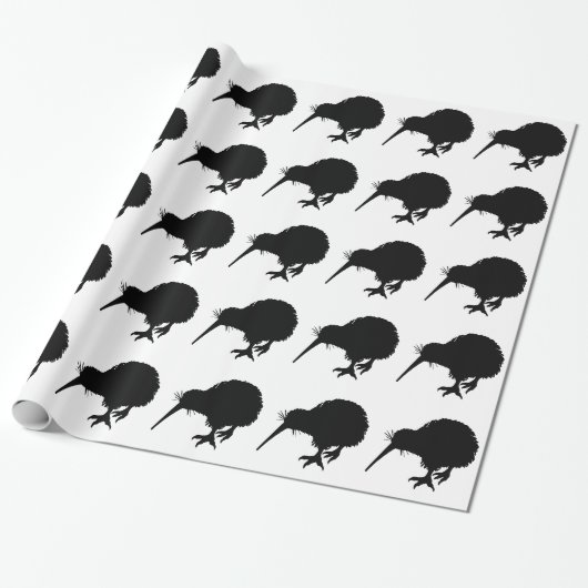 Kiwi Bird Silhouette Cadeaupapier (Uitgerold)
