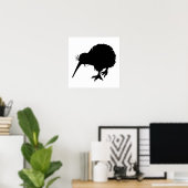 Kiwi Bird Silhouette Poster (Thuiskantoor)