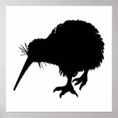 Kiwi Bird Silhouette Poster (Voorkant)