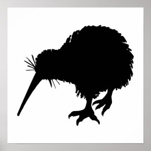 Kiwi Bird Silhouette Poster