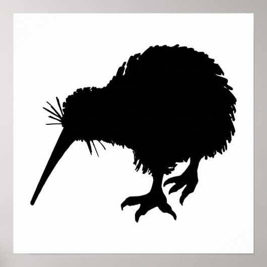Kiwi Bird Silhouette Poster (Voorkant)