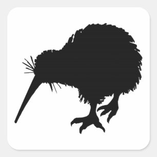Kiwi Bird Silhouette Vierkante Sticker