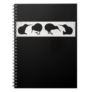 Kiwi Bird Silhouettes New Zealand Animal Notitieboek