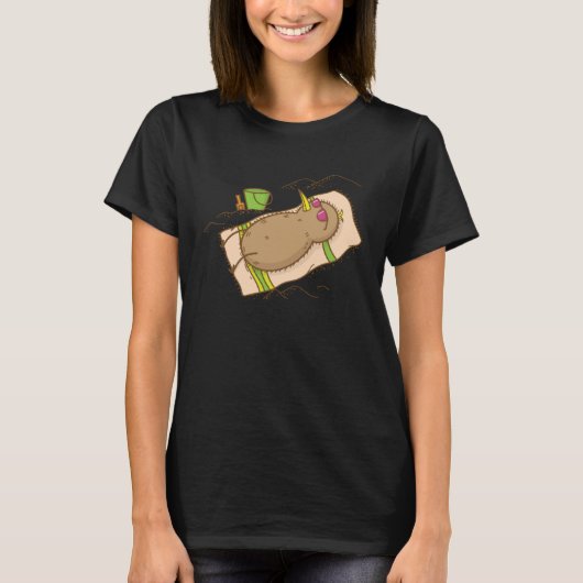 Kiwi Bird taking Vacation Fruit Animal T-shirt (Voorkant)