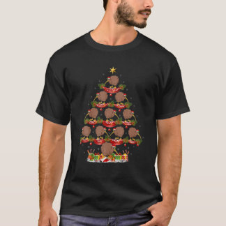 Kiwi Bird Xmas Tree Lighting Kiwi kerstboom T-shirt