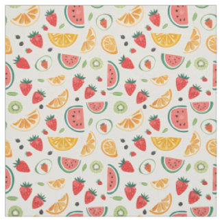 Kiwi & botanisch patroon  stof