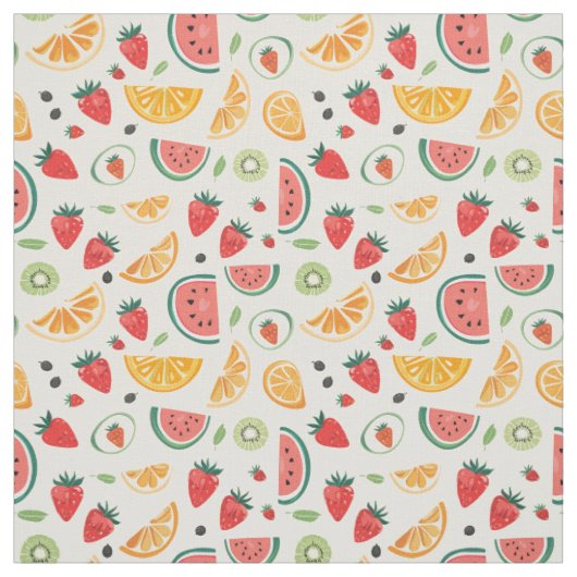 Kiwi & botanisch patroon stof (Swatch)