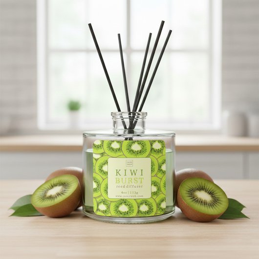 Kiwi Burst-Reeddiffuserlabel Vierkante Sticker