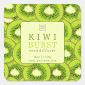 Kiwi Burst-Reeddiffuserlabel Vierkante Sticker (Voorkant)