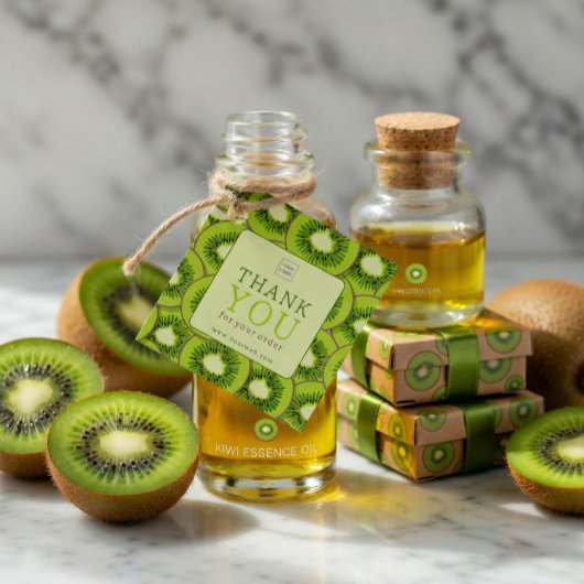 Kiwi Burst Square Bedankkaartje Bedankjes Labels