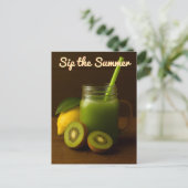 Kiwi & Citroensap – Sip de zomer Briefkaart (Staand voorkant)