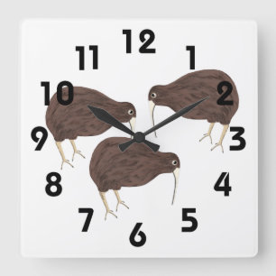 Kiwi Clock Vierkante Klok