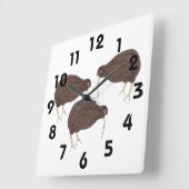 Kiwi Clock Vierkante Klok (Hoek)